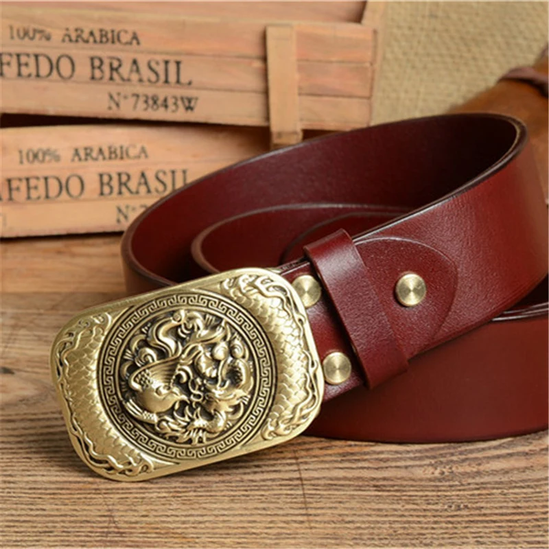 Buy Chinese Style Brass Belt Buckle Mens Belts Luxury