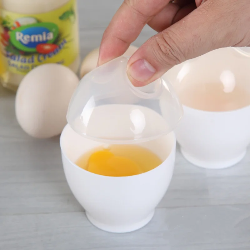 2pcs New Arrival microwave egg cooker White Microwave Oven Cup poacher