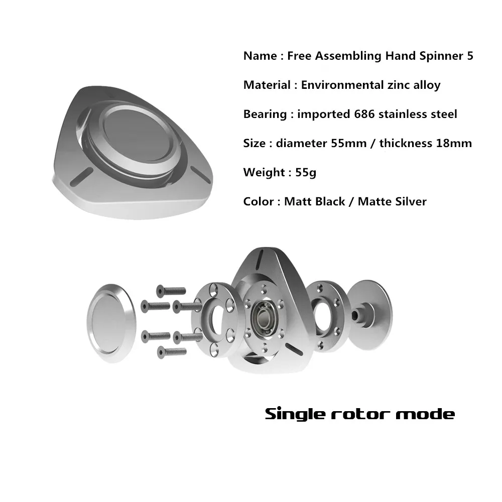 DIY сборка ручной Спиннер металлический модульный EDC фиджет Tri-Spinner цинковый сплав антистресс для снятия тревоги креативная игрушка