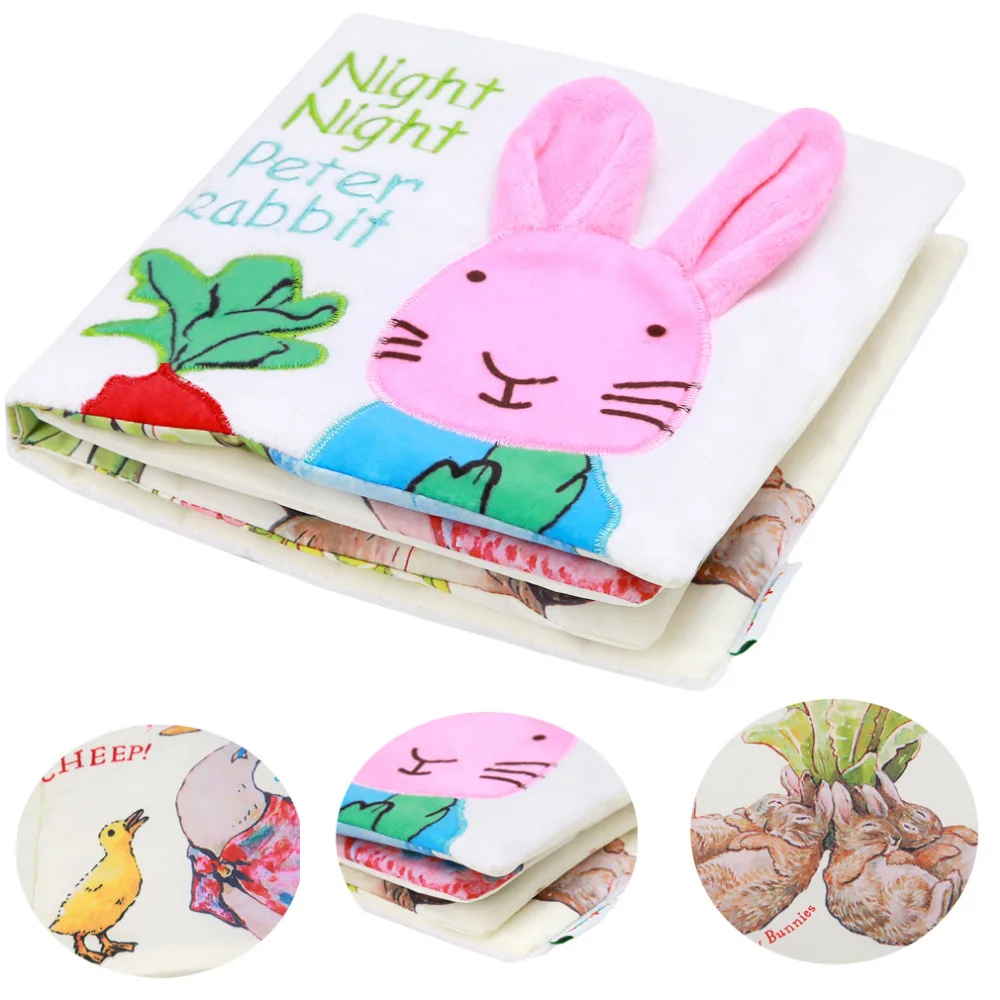 

Peter Rabbit Baby Toys Soft Rattles Mobiles Cloth Fabric Rustle Book Infant Newborn Early Learning Educational Toys 0-12Months
