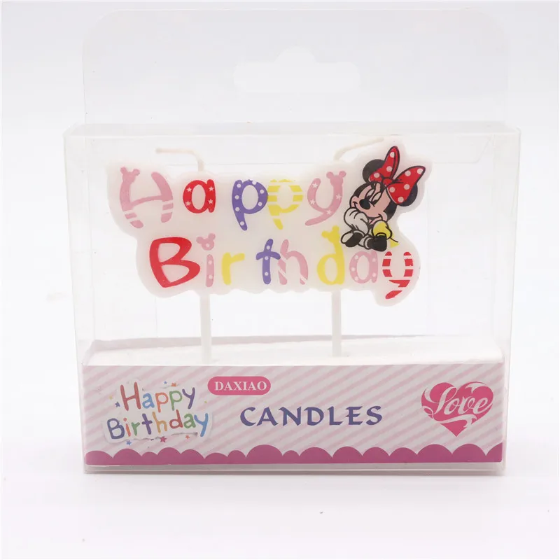 1 шт. день рождения мультяшная свеча Микки Минни Маус свеча юбилейный торт номера От 0 до 9 лет свеча дети украшение для торта ко дню рождения - Цвет: F