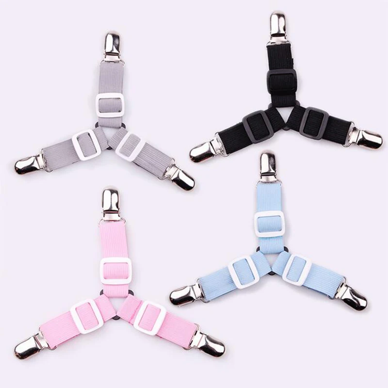 8PCS Adjustable Triangular Bed Mattress Sheet Metal Clips Grippers