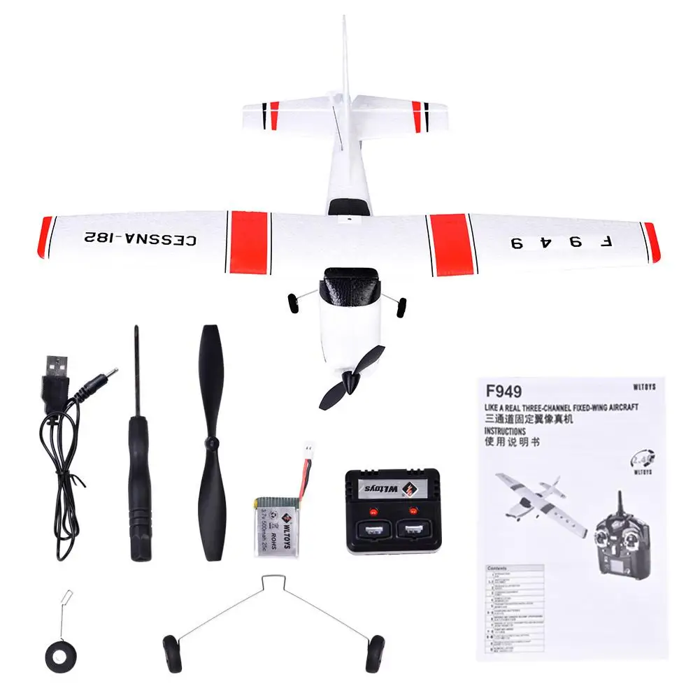 WL Toys F949 RC Toy 2,4G модель самолета трехканальный хватать руками планеры с фиксированным крылом(встроенный USB аккумулятор