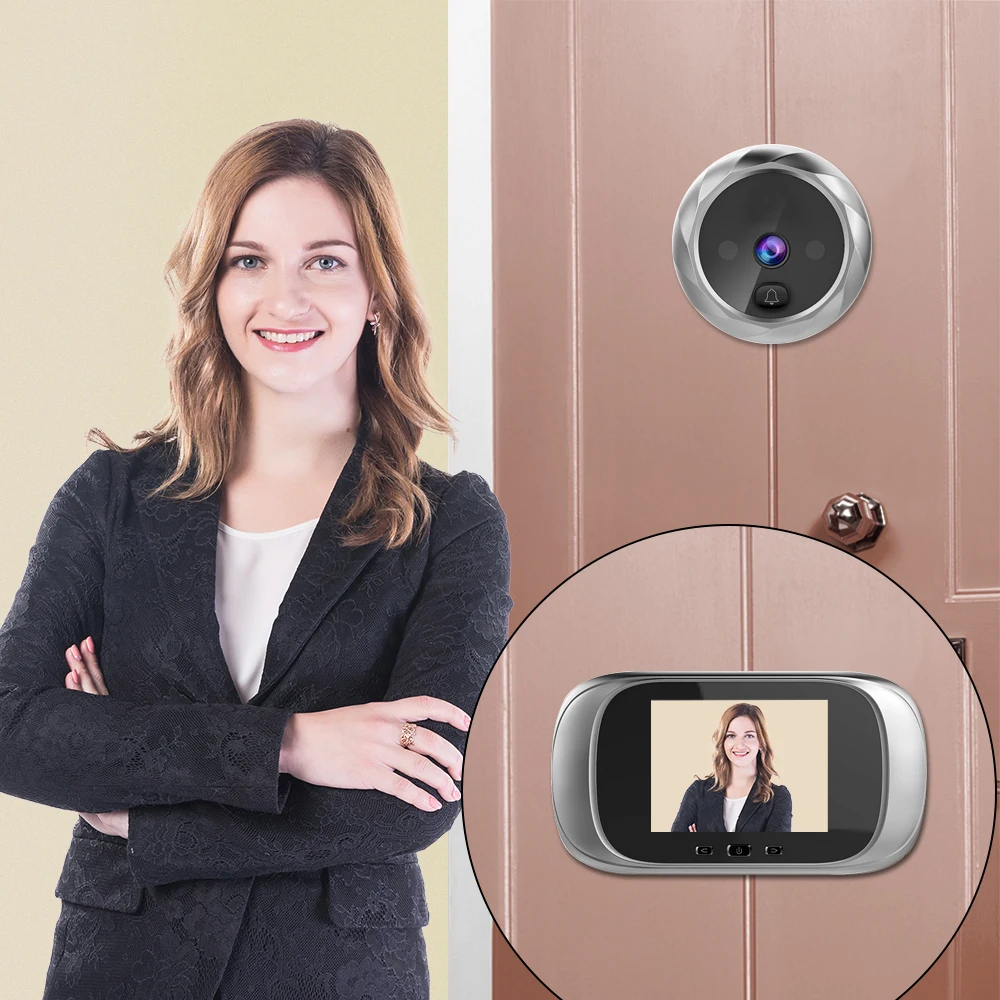 Цифровой дверной глазок, дверная камера, дверной звонок, 2,8 дюймов, ЖК-экран, ночное видение, фотосессия, цифровой дверной монитор, безопасность дома