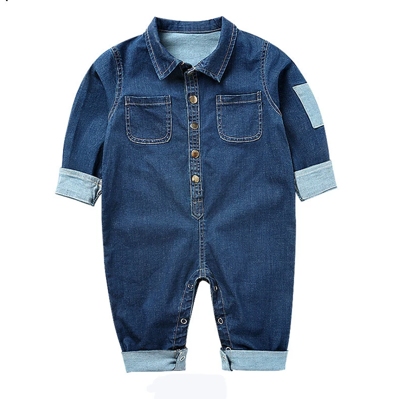 Newborn Baby Rompers Child Infant Clothes Long Sleeve Cute Denim Overalls Autumn Winter Baby Clothes YAOYAO