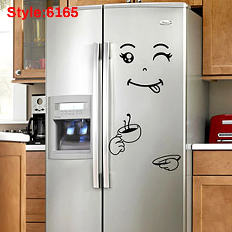 

Cute Fridge Sticker Happy Delicious Face Kitchen Refrigerator Decal Art Dropshipping FAS