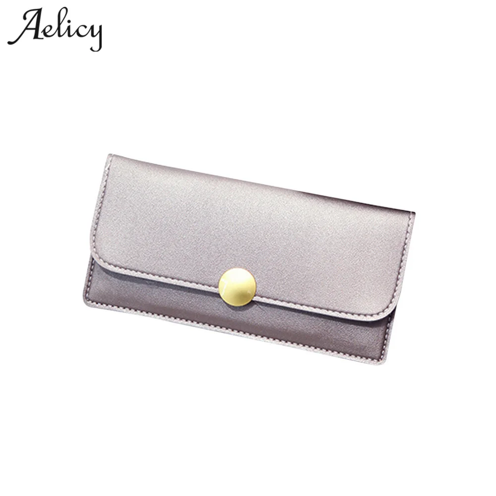 Женский кошелек с простой застежкой Aelicy однотонный Кожаный клатч 2019|wallet leather|long