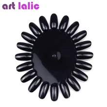 10 шт., дисплей для дизайна ногтей, набор черных накладных наконечников для ногтей, пластиковая накладка для лакирования ногтей УФ-гель, карт...(China)