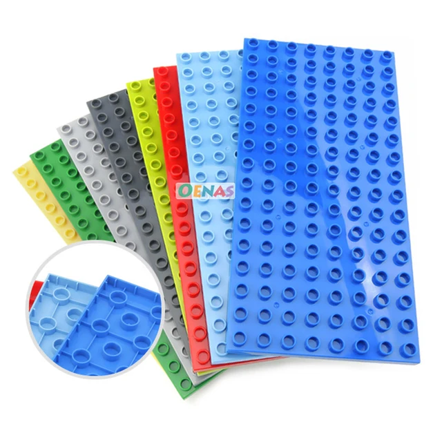 25cm*12cm Baseplate 128 Dots Assemble Big Particle Building Block Compatible Large Size Block Educational Brick Toy for children 1