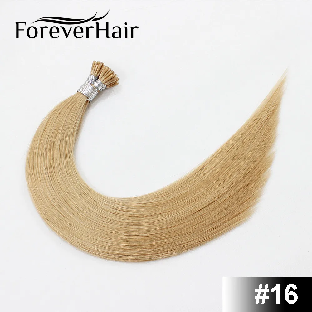 FOREVER HAIR 0,8 г/локон 1" 18" 2" 24" Remy I Tip человеческие волосы для наращивания цвета Fusion европейские человеческие волосы для наращивания кератиновая связь - Цвет: #16