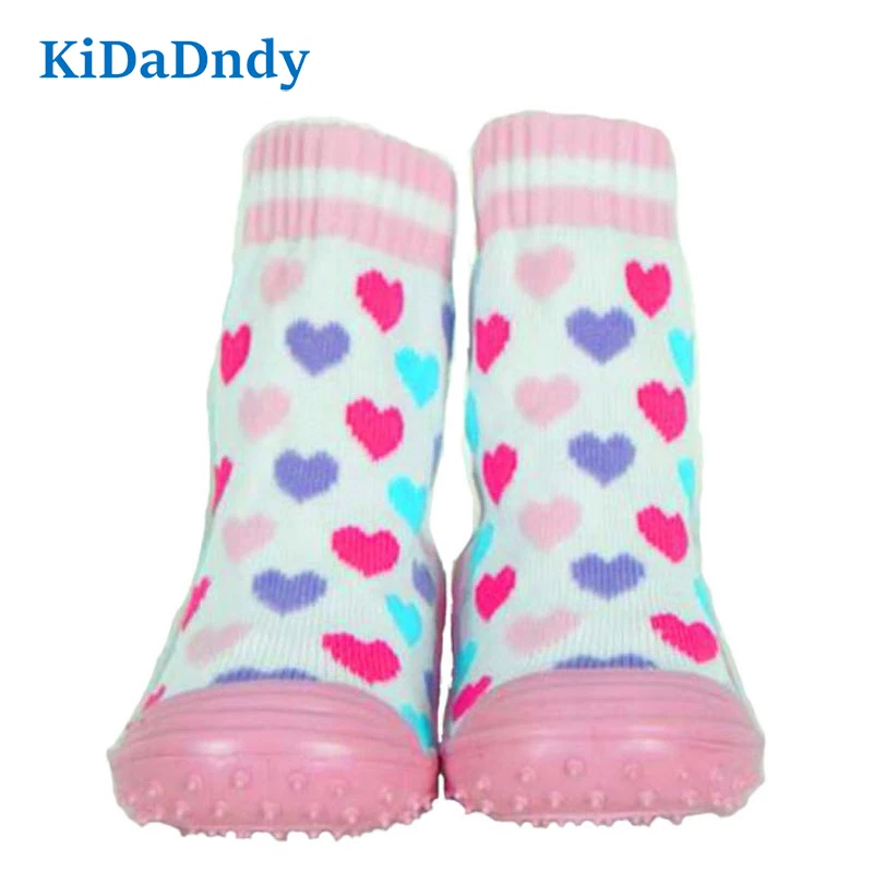 KiDaDndy/Хлопковые носки для малышей; домашние носки для новорожденных; носки для младенцев; нескользящие носки для малышей с резиновой подошвой; WS920R