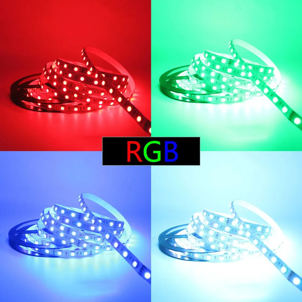 5050 SMD RGB светодиодные полосы набора 60led/m DC12V 5 м-20 M светодиодный гибкий свет + Мощность адаптер + Усилитель Kit + 6Ax3channel 18A контроллер