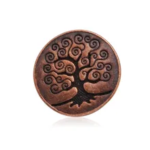 20 шт 16*16 мм античный медный металлический Дерево жизни кнопки подвески, круглые металлические крепежные Подвески с застежкой-10019209