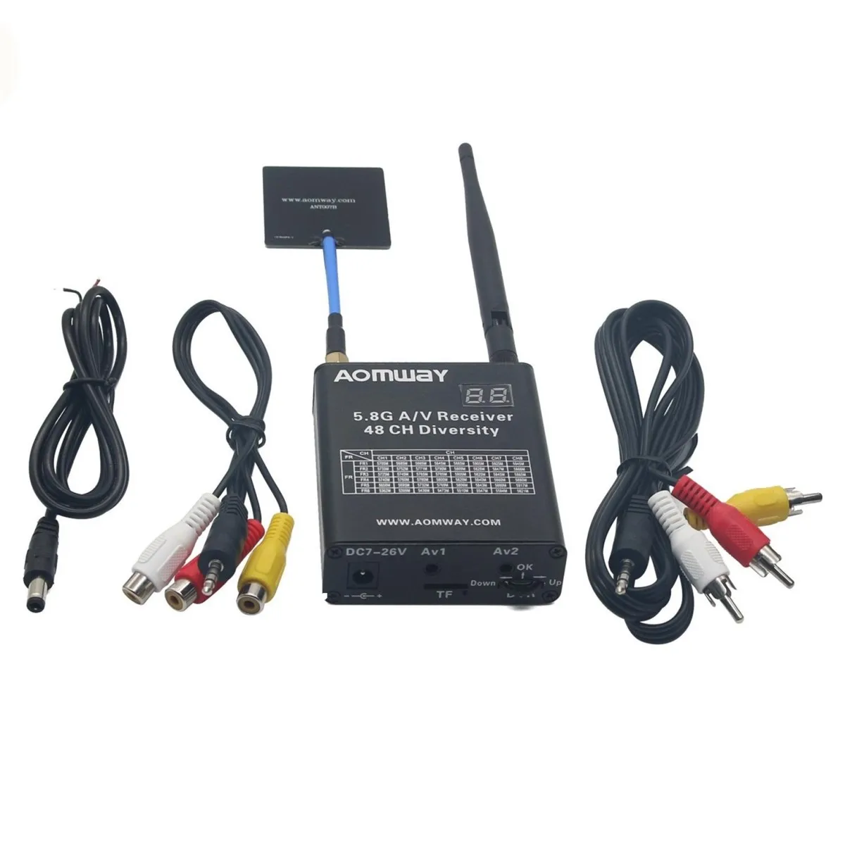 Aomway FPV 5,8 Ghz 1000mW 1W 48CH AV аудио видео передатчик и приемник с функцией видеорегистратора
