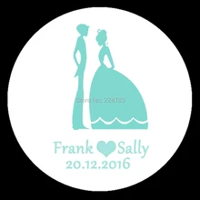 100 шт персонализированные свадебные наклейки s синий свадебный индивидуальный выбор Классический круглый стикер Pegatina Boda