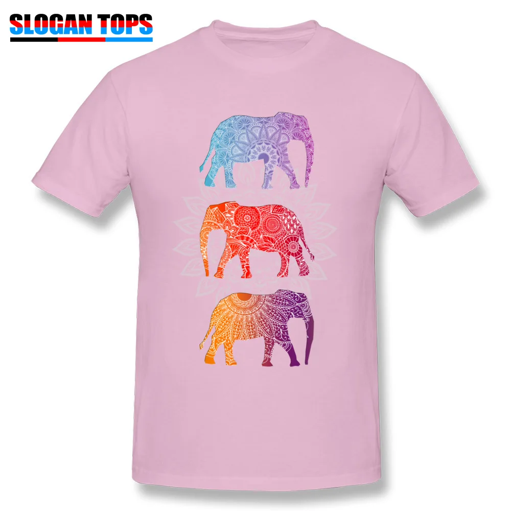 Elephantz II 100% Cotton T-shirts for Men Short Sleeve Street Tops Shirts Cute Summer Fall O-Neck Clothing Shirt Hip hop Elephantz II pink
