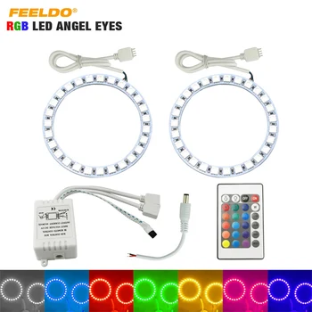 

FEELDO 2Pcs/set Car LED Headlight Angel Eyes Halo Ring Lighting Kit Wireless Remote Control For Cheverolet Lacetti Hatchback