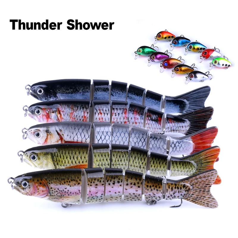 Thundershower 15PCS Fishing Lures Hard Bait Swimbait Mini Crankbait | Спорт и развлечения