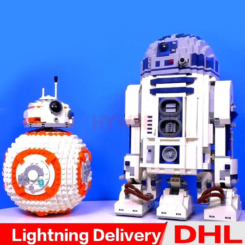 

LP 05043 R2-D2 Robot LP 05128 The B Double B 8 Robot Set Building Blocks Bricks lepinings Toys Clone 10225 75187