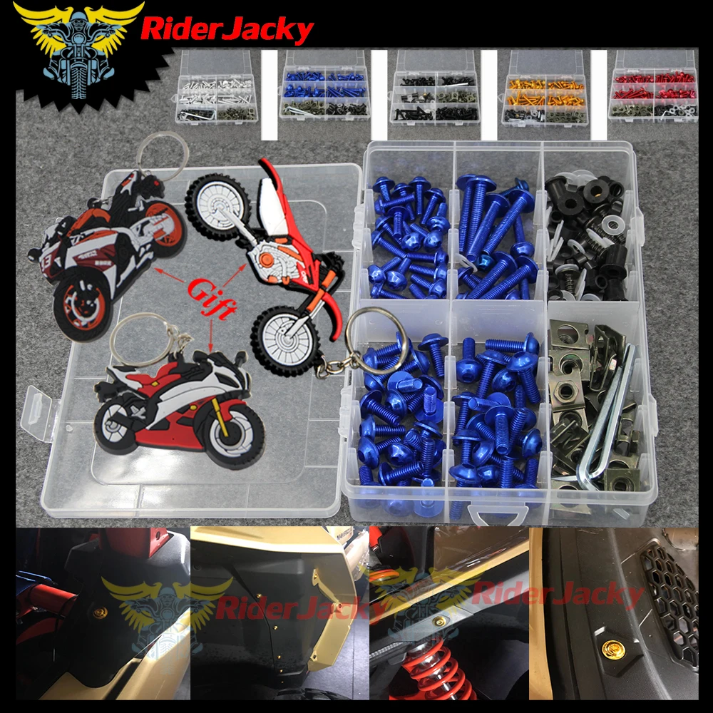 

For Aprilia Suzuki Honda Yamaha Harley KTM BMW Universal Custom Motorcycle Fairing Bolts Nuts Fastener Clips Body Spring Screws
