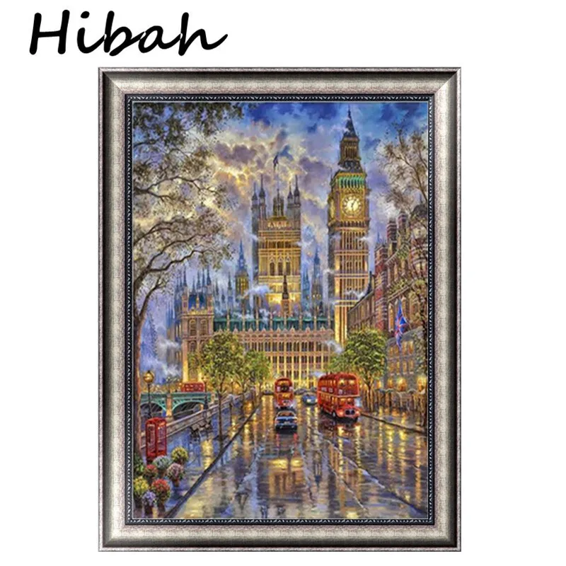 

Cityscape Diamond Embroidery, Round Diamond Painting, 5d diy, London Street Diamond Embroidery