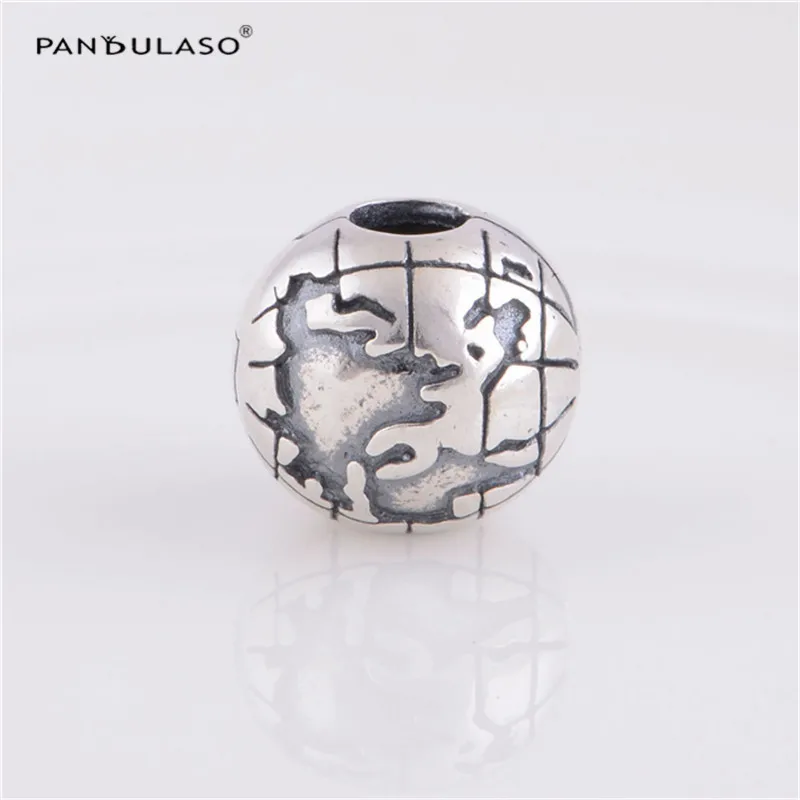 

Pandulaso Globe Map Clip World Travel Round Silver Beads for Jewelry Making Fit Original Charms Bracelets & Bangles DIY Jewelry