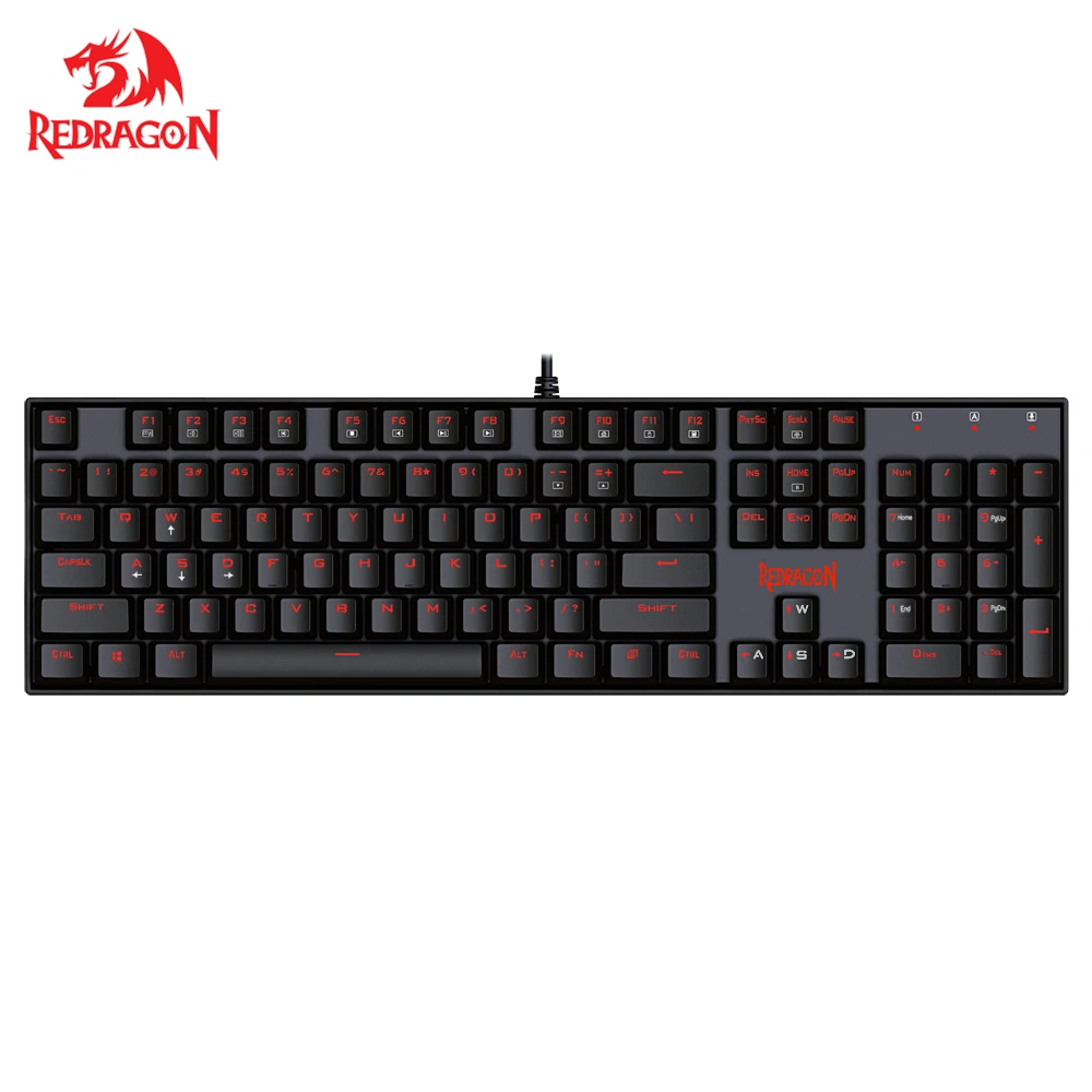 

Redrago Gaming Mechanical Keyboard K551 VARA 104 Keys LED Backlit illuminated ABS-Metal Gaming Keyboard Blue Switches for PC