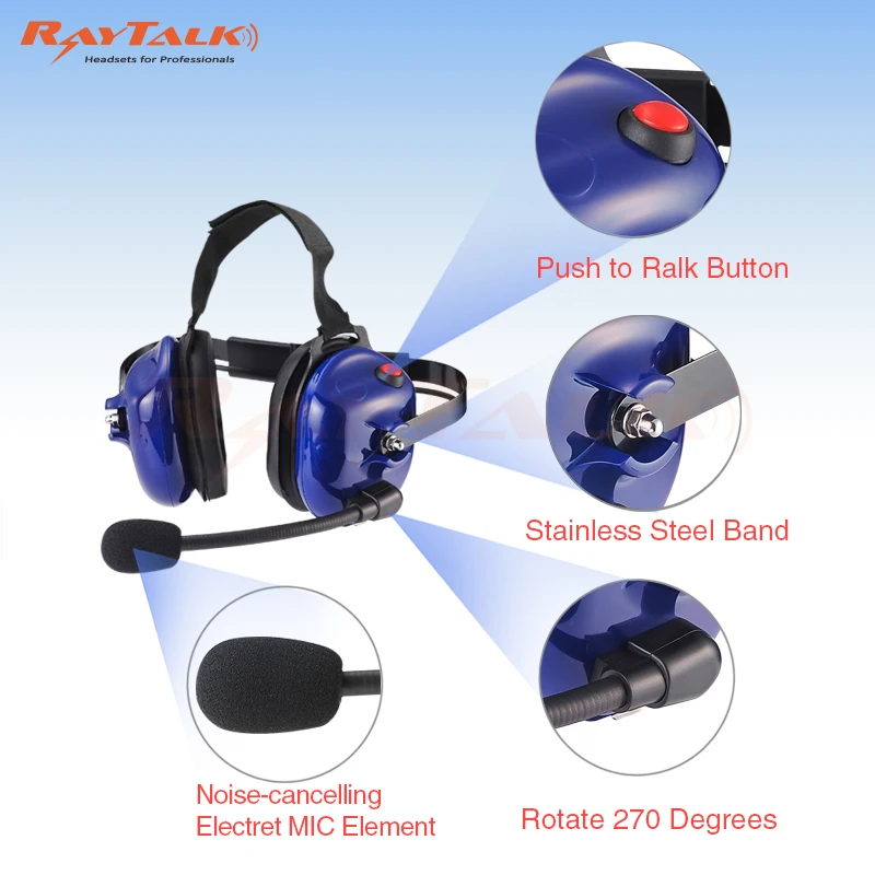 Сверхмощная гарнитура с шумоподавлением XLR 5pin jack для TK370G TK372G TK430 TK2100 TK2107