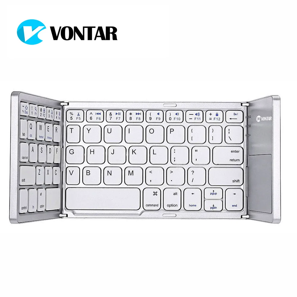 Vontar-teclado sem Fio Russo Dobrável Portátil bt Recarregável bt Touchpad Teclado para Ios Android Windows Tablet Ipad - Imagem 5
