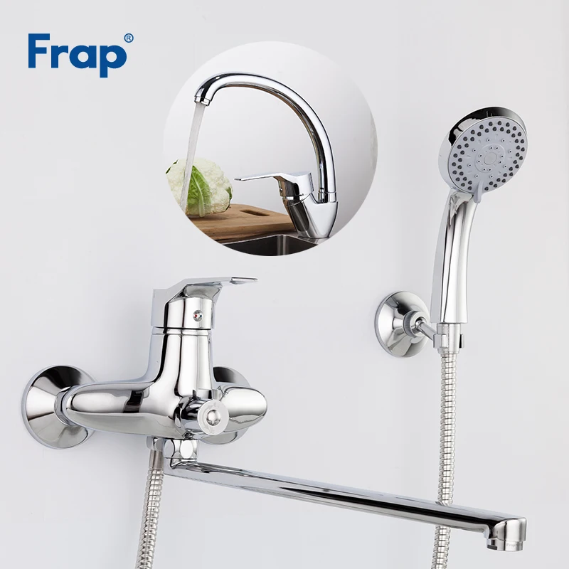 

Frap Bathroom Shower Faucet Hand Sprayer Wall Mounted with chrome KitchenFaucet Deck Mounted Cold and Hot Water Mixer F2263F4163