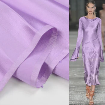 

Light purple 100% pure silk doupion satin silk fabric 30momme beautiful,SDP036