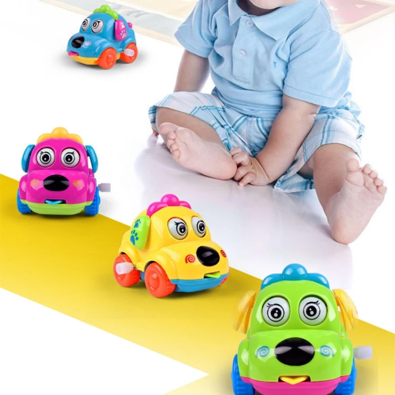 

Children Cartoon Puzzle Kids Toys Cute Cartoon Animal Dog Wind Up Toys Running Car Clockwork Classic Puppy Toy Kids 2017