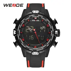 WEIDE для мужчин's спортивные часы Военная Униформа Кварцевые Будильник хронограф цифровой календари черный ремешок наручные красный Montres