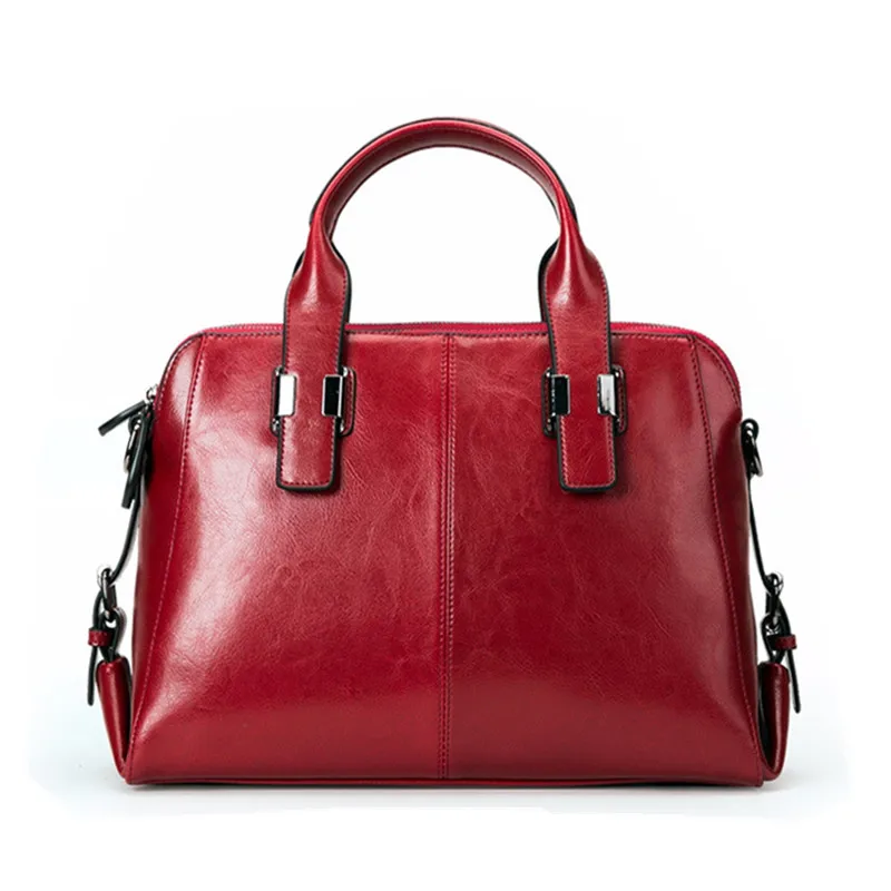 

Fashion Luxury Brand Women Cow Leather Handbag Genuine Leather Casual Tote Bags Female Big Shoulder Hand Bag Feminina Bolsa Red