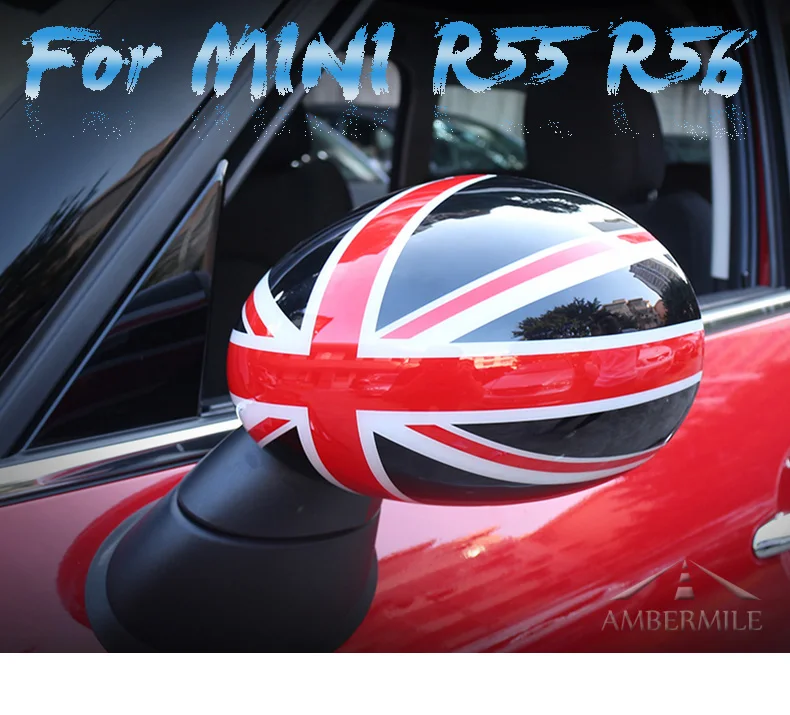 ABS Car Rearview Mirror Cover Shell Housing Sticker Decoration for Mini Cooper R56 Clubman R55 Accessories Car Styling (1)