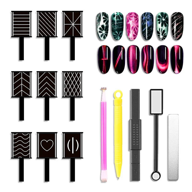 

15 Styles Cat Eye Magnet Stick Mixes Shape Magic Effect Magnetic Sticks Manicure Tools Nail Art Tool for Cat Eye Nail Gel NAM