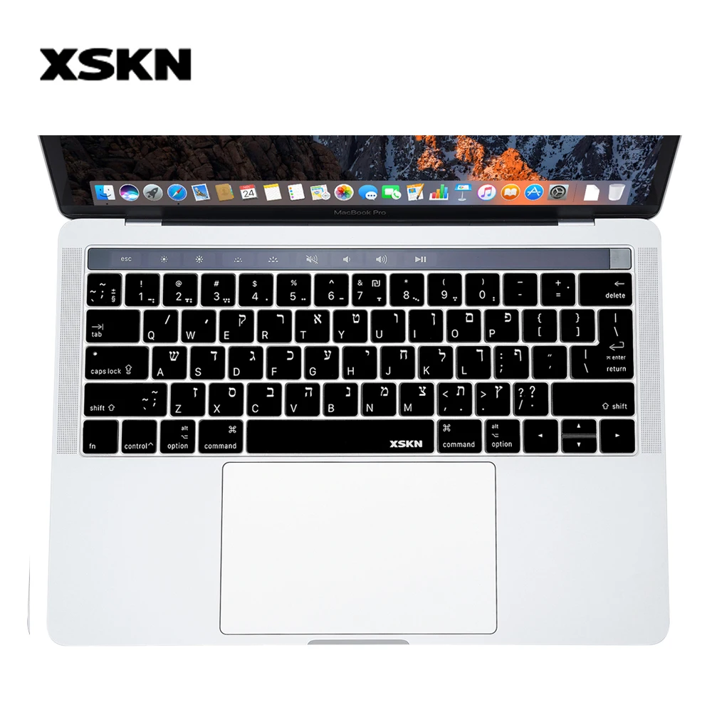 Чехол для клавиатуры XSKN на иврит защитная пленка нового MacBook Pro 13 A1706 и 15 дюймов A1707