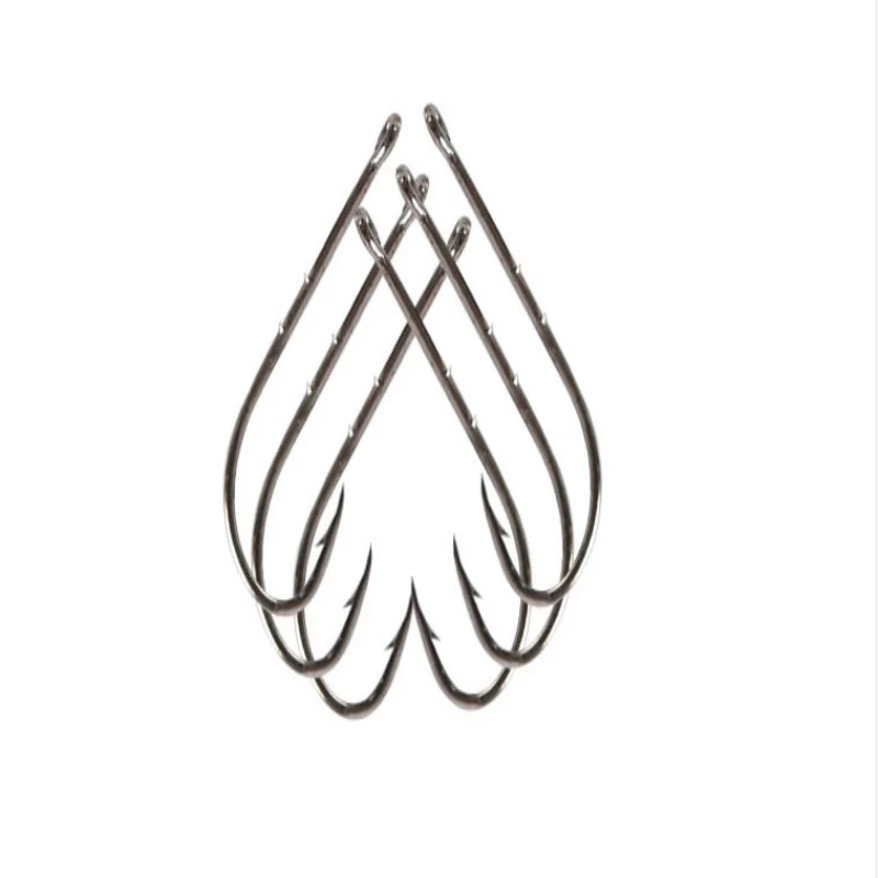 Fishing Hook Stainless Steel fishhook Jig Big Hook Treble Hooks Long Barbed Shank Baitholder