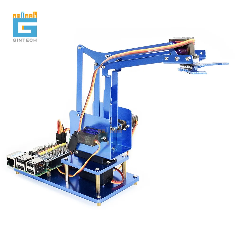 

4-DOF Metal Robot Arm Kit For Raspberry Pi, Bluetooth / WiFi Remote Control