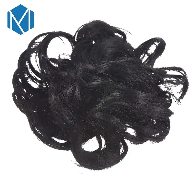 M Mism New Bun Curly Wig Scrunchie Women Gum For Hair Ties Girls Elastique Cheveux Fashion Lady Cute Hair Accessories 3 Colors