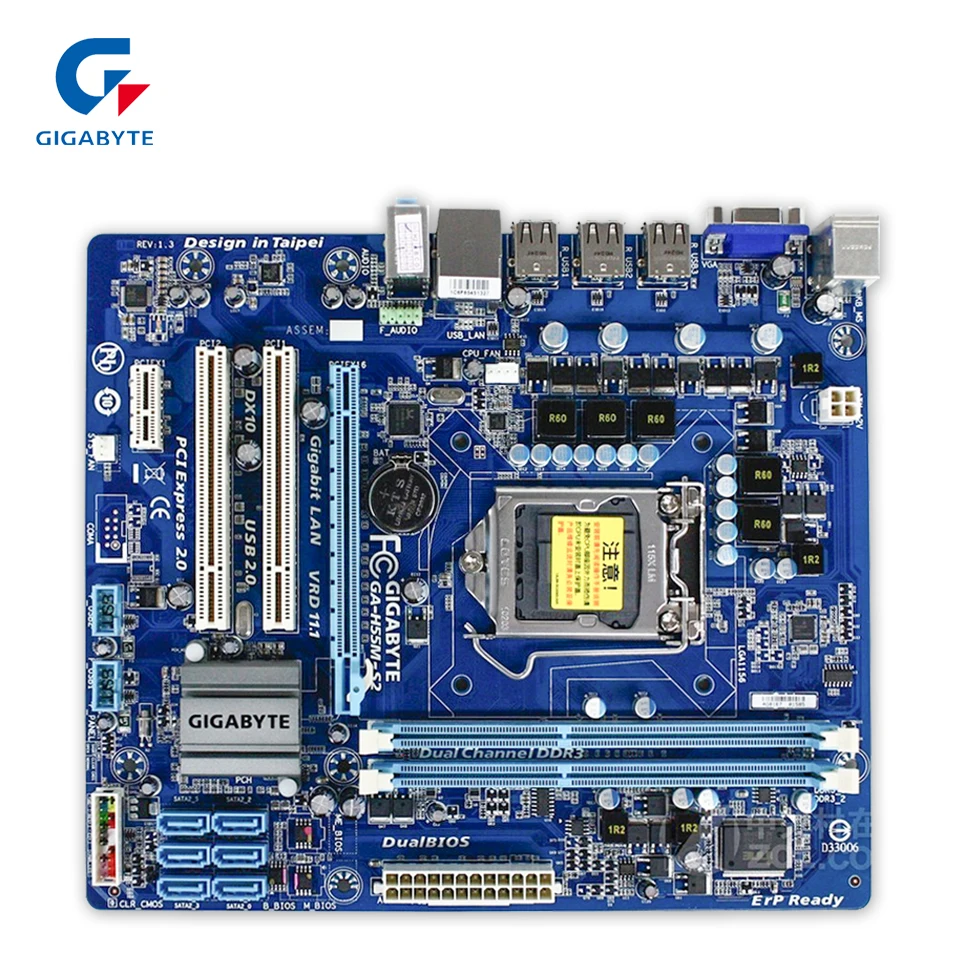 Original Gigabyte GA-H55M-S2 Desktop Motherboard H55M-S2 H55 Socket LGA 1156 DDR3 Micro-ATX 100% Fully Test original gigabyte ga 945gzm s2 desktop motherboard 945gzm s2 945gz socket lga 775 ddr2 micro atx 100% fully test
