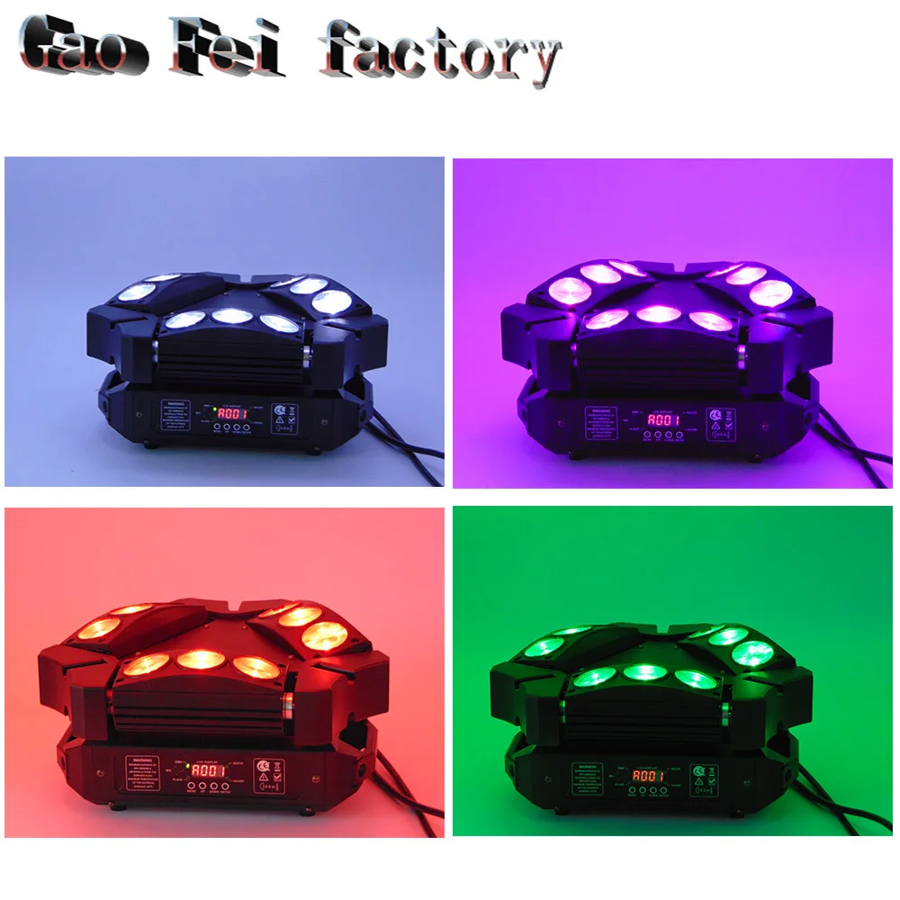 

9 eyes RGBW Color Triangle Spider Moving Head Light Laser Dj Disco Club event (4pcs/lot)