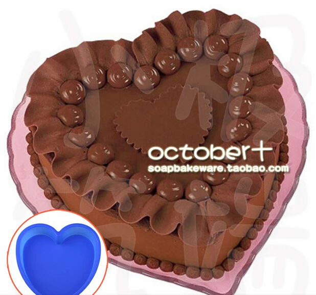 

DIY high - temperature resistant Plain Loving Heart Shape Pan mousse Silicone mould Cake Tools