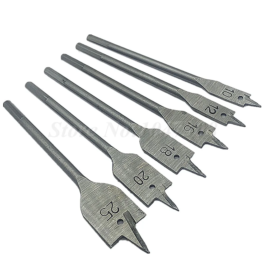 6pcs Flat Wood Drill Bits Boring Hole 