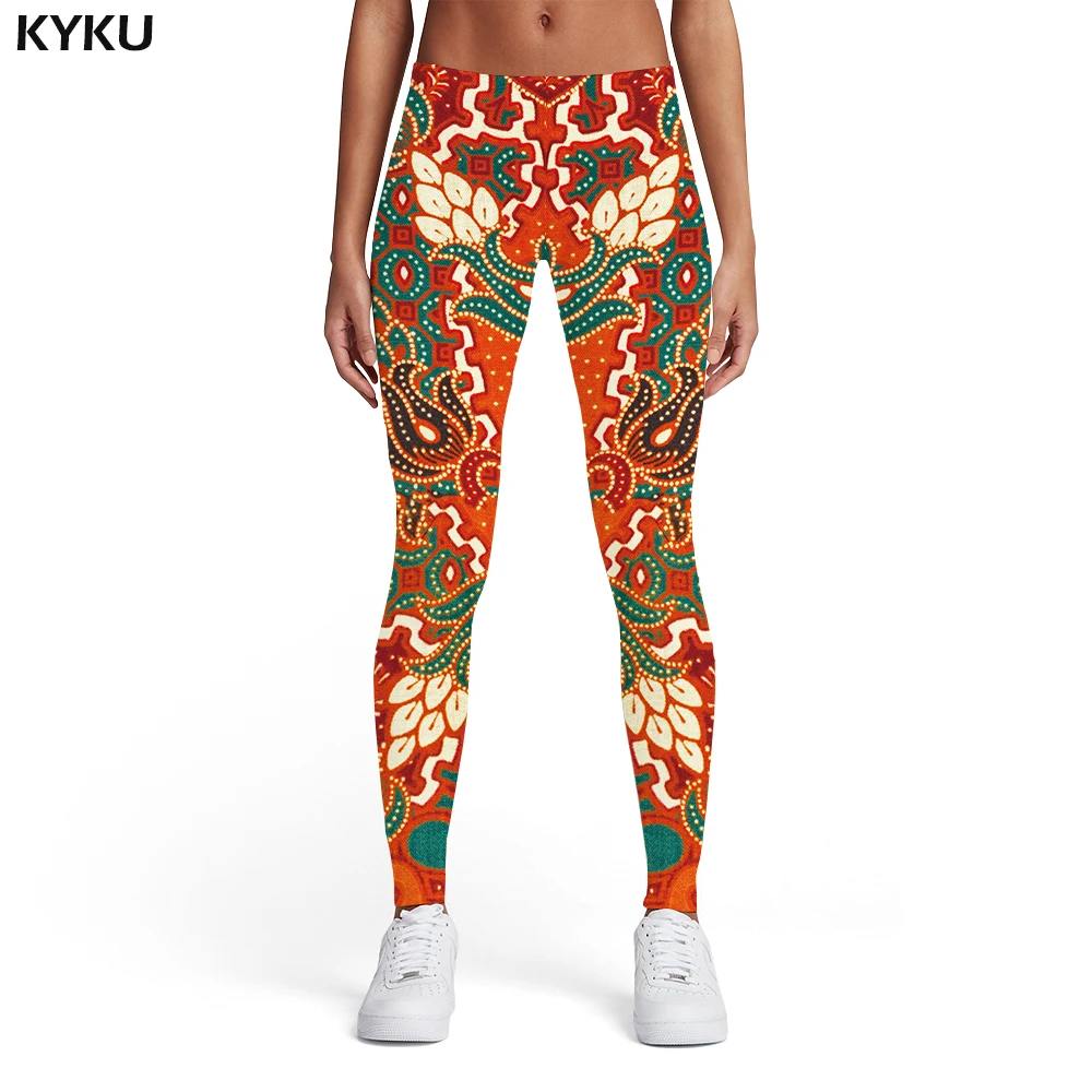 

KYKU Graphics Leggings Women Colorful Spandex Vintage Leggins Gothic 3d Print Trousers Womens Leggings Pants Fitness Fashion