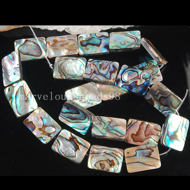 

Free Shipping Fahion Jewelry 13x18MM Natural New Zealand Abalone Shell Oblong Shell Loose Bead 16" G6374