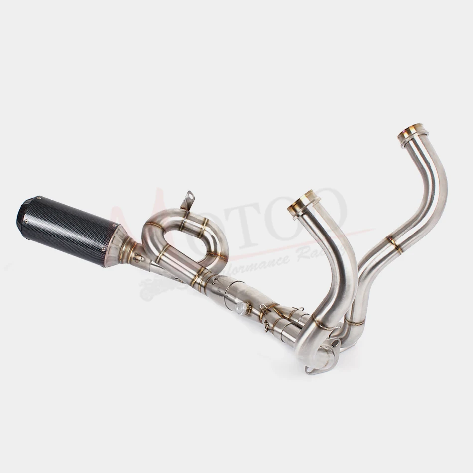 Motoo-de escape completo del sistema de escape con el enlace para YAMAHA FZ-07 MT-07 FZ 07 MT 07 2014-2017 con silenciador XSR700 2016-2017