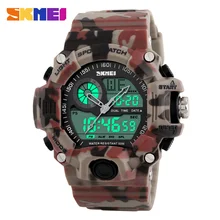 New 2016 Quartz Digital Camo Watch Men Dual Time Man Sports Watches Men Skmei S Shock Military Army Reloj Hombre LED Wristwatch
