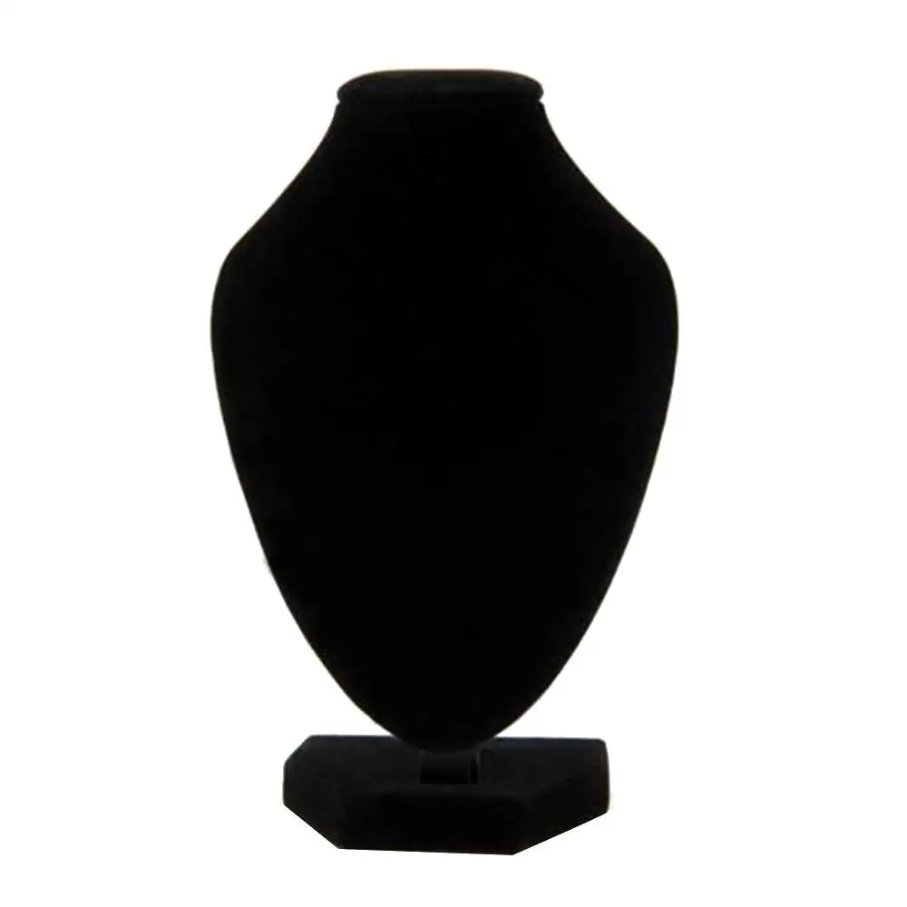 

1x Black Jewelry Necklace Choker Display Stand Bust Neck Velvet Showcase