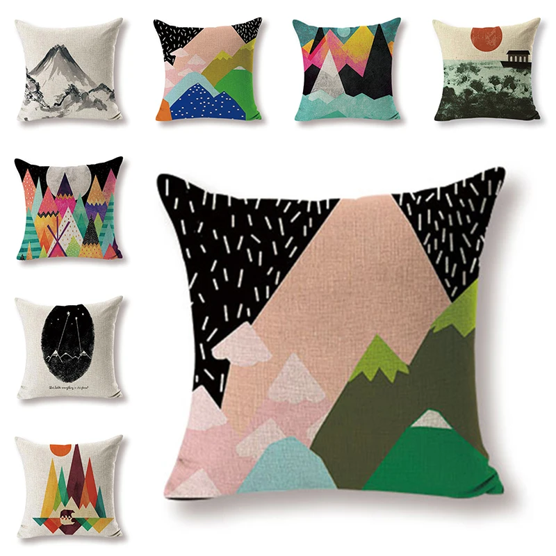 

Mountain Cushion Cover Beauty scenery Decorative Pillow Case Art Car Seat Accessories Sofa Throw Pillow Case Home Decor 45x45cm